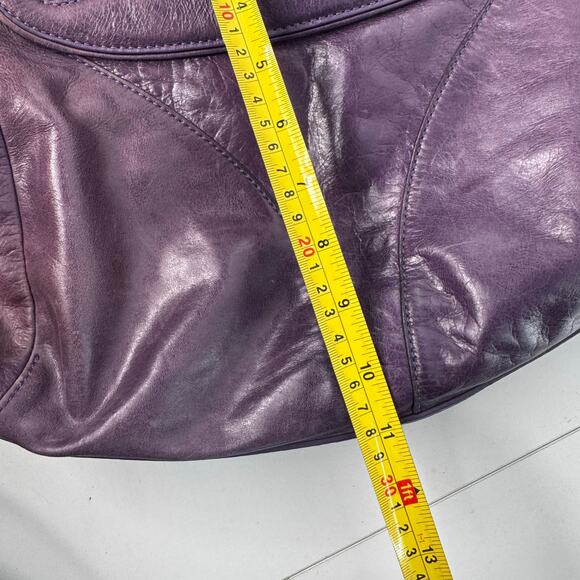 Vintage Y2K Soft Purple Leather Cole Haan Shoulder Purse Zipper Decor - Picture 8 of 11